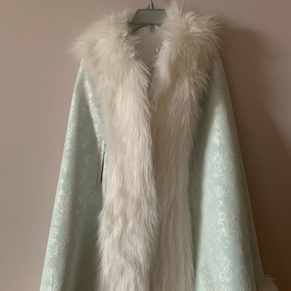 Winter Wedding Faux Fur trimmed GIRLS cape
